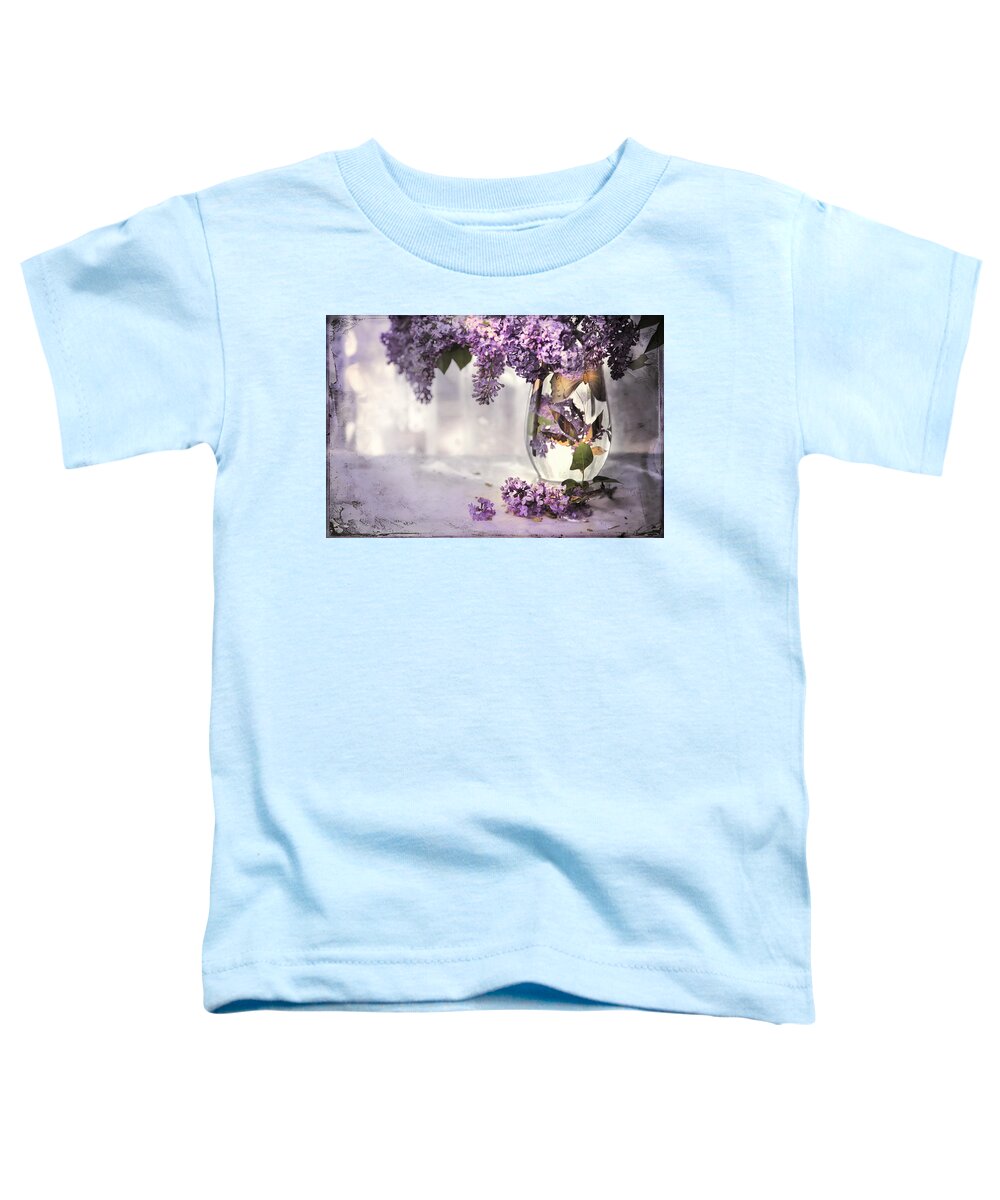Lilacs Toddler T-Shirt featuring the photograph I Picked A Bouquet Of Lilacs Today by Theresa Tahara