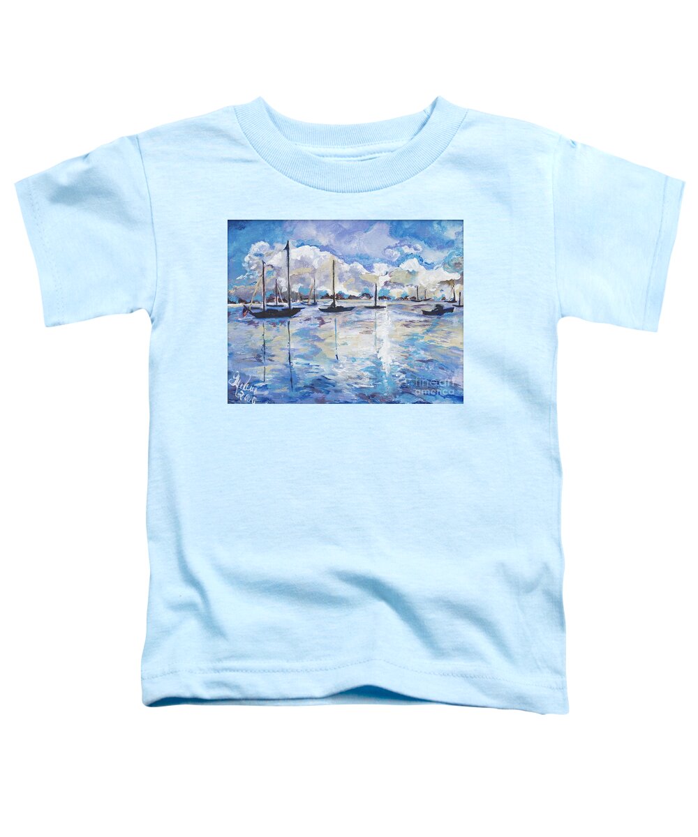 Art Toddler T-Shirt featuring the painting In Search For America's Freedom by Helena Bebirian