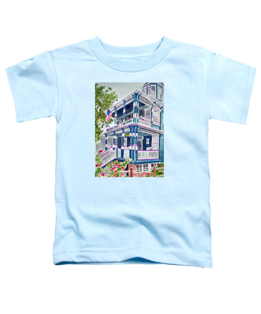 Cape May Toddler T-Shirt featuring the painting Jackson Street Inn of Cape May by Marlene Schwartz Massey