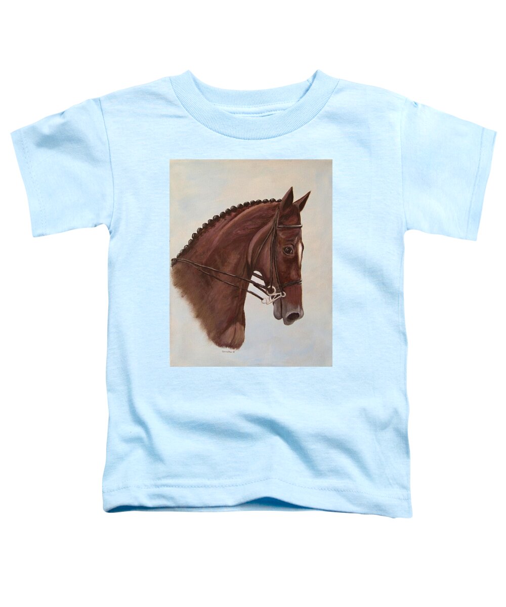 Horse Toddler T-Shirt featuring the painting Kingd'Azur by Quwatha Valentine