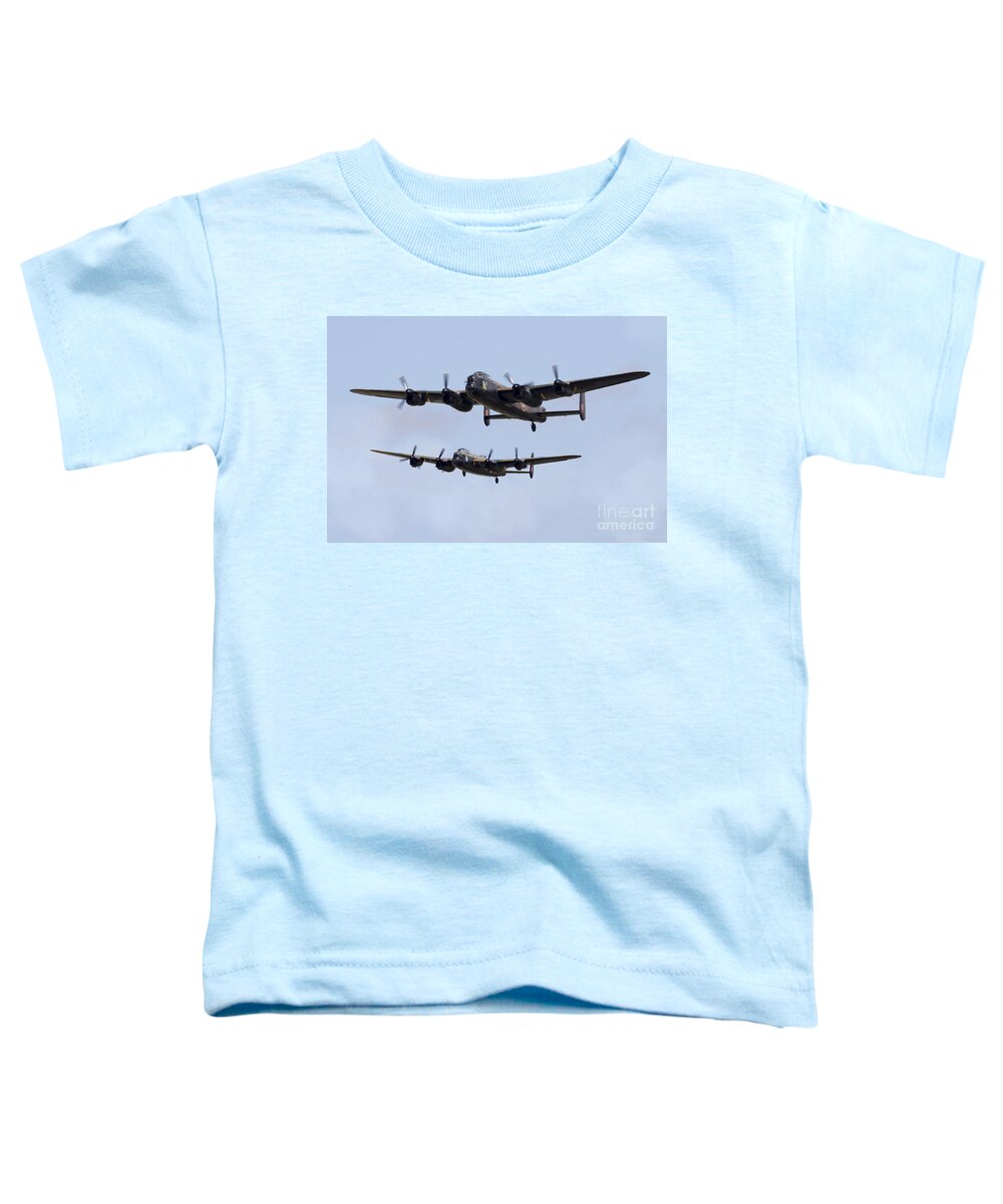 Avro Lancaster Bomber Toddler T-Shirt featuring the photograph Lancaster Bombers by Airpower Art
