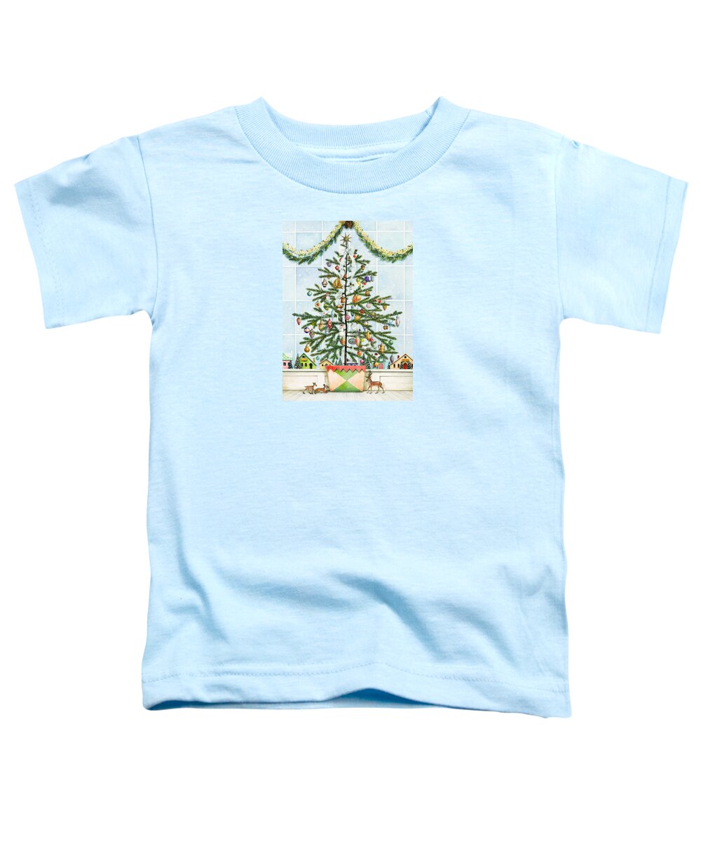 Christmas Tree Toddler T-Shirt featuring the painting Little Christmas Tree by Lynn Bywaters