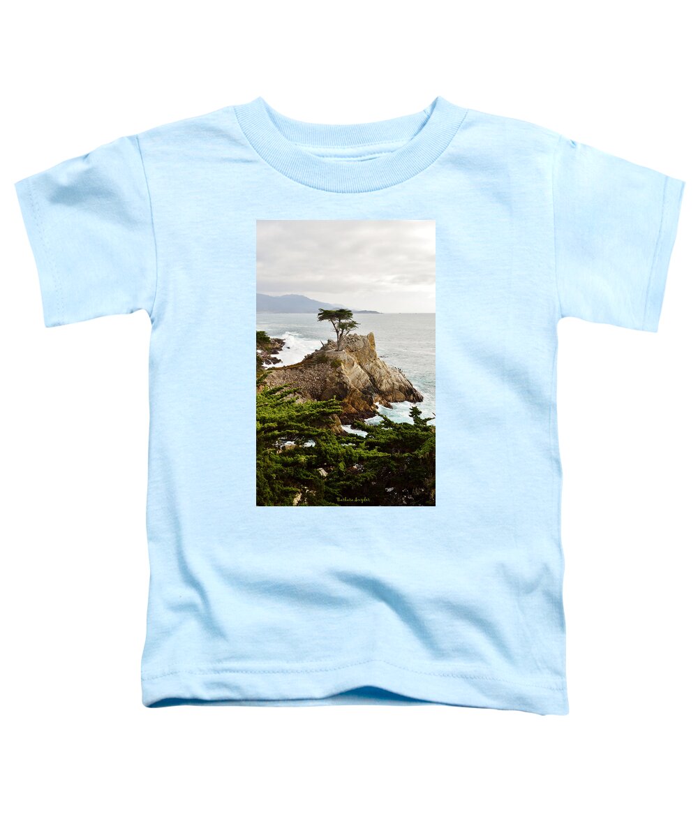 Lone Cypress 17 Mile Drive Monterey Toddler T-Shirt featuring the photograph Lone Cypress 17 Mile Drive Monetery by Barbara Snyder