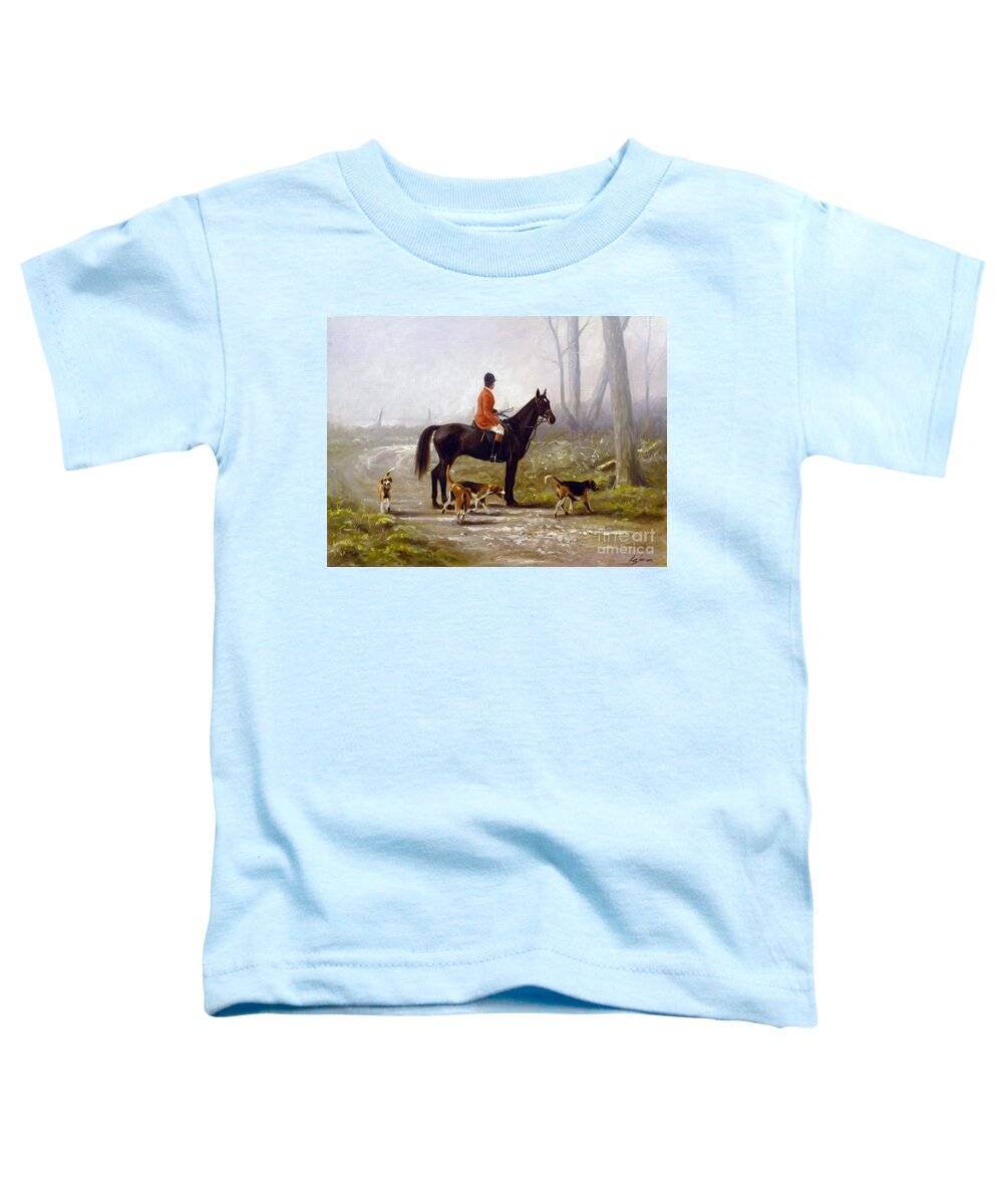 Horse Paintings Toddler T-Shirt featuring the painting Losing the scent by John Silver