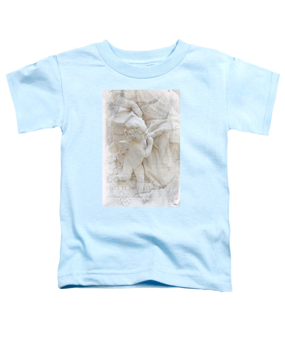 Cherub Toddler T-Shirt featuring the photograph Louvre Cherub with Woman by Evie Carrier