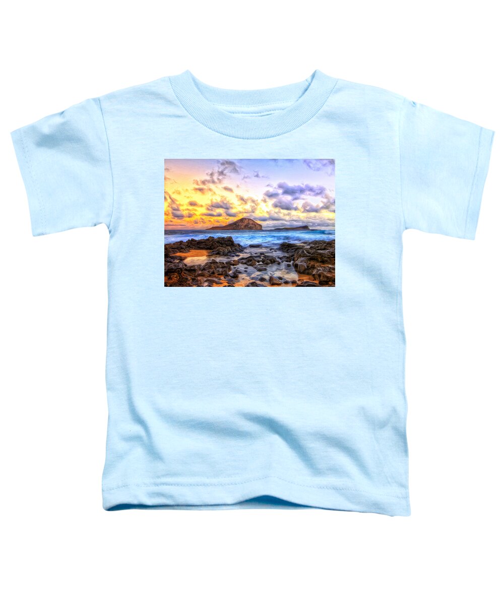 Morning Toddler T-Shirt featuring the painting Morning at Makapuu by Dominic Piperata