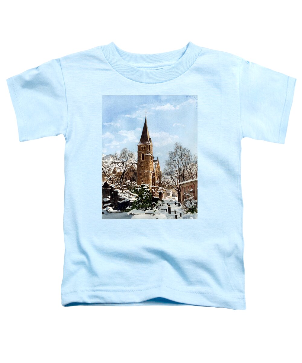 Church Toddler T-Shirt featuring the painting Mountain Sanctuary by Barbara Jewell