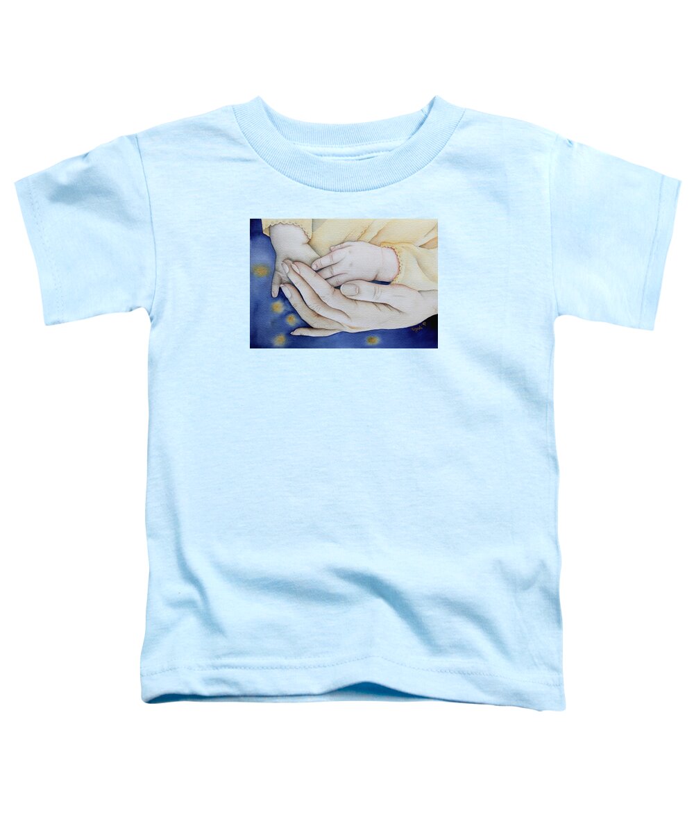 Hands Toddler T-Shirt featuring the painting My Blessing by Kelly Miyuki Kimura