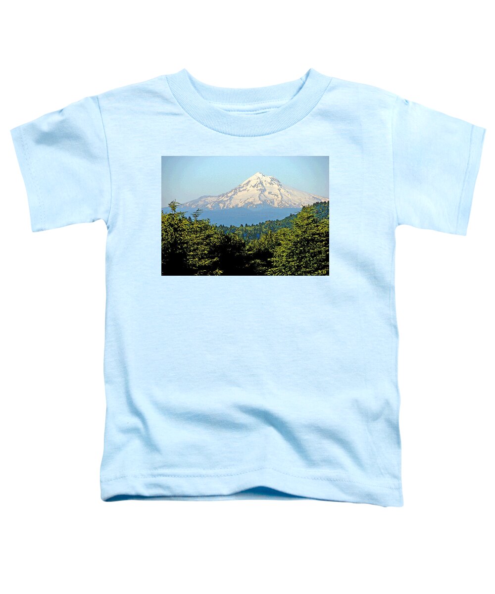 Mt. Hood Toddler T-Shirt featuring the digital art Mystical Mt. Hood by Gary Olsen-Hasek