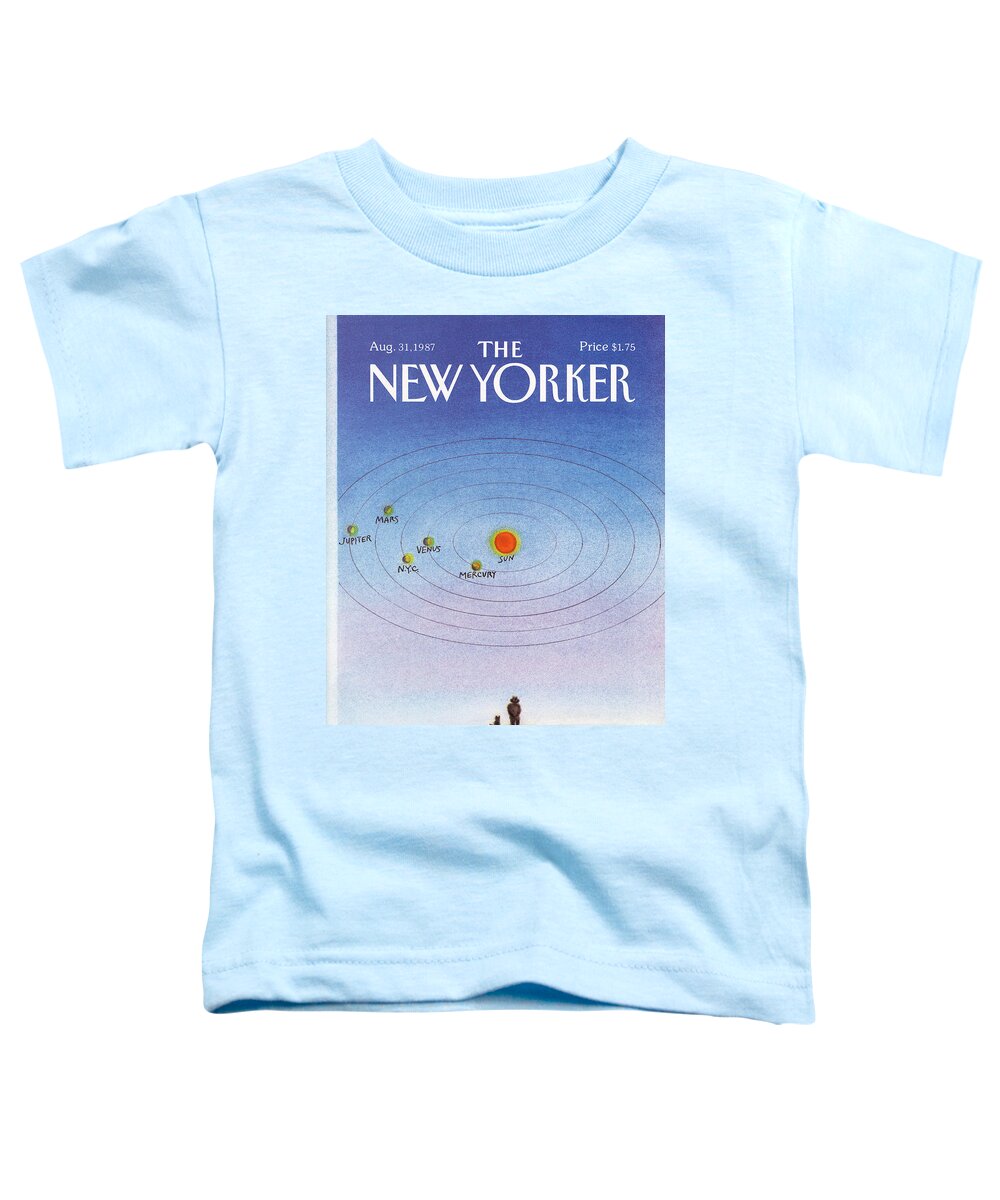 New York City Toddler T-Shirt featuring the painting New Yorker August 31st, 1987 by Eugene Mihaesco