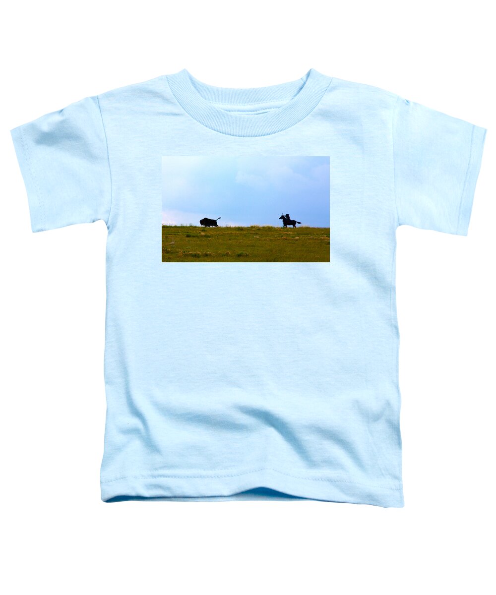 Buffalo Toddler T-Shirt featuring the photograph On The Run by Shane Bechler
