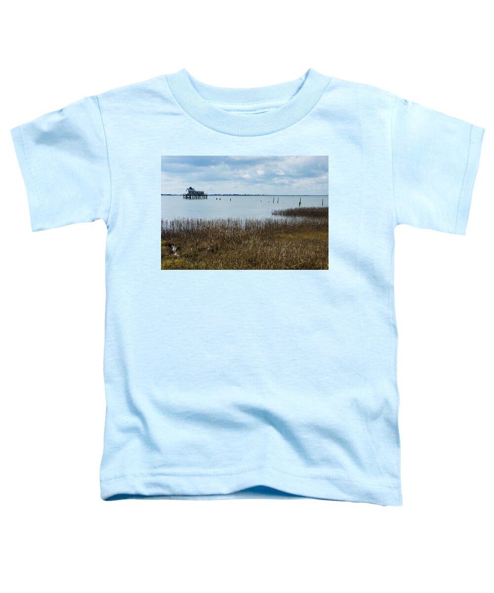 Assateague Toddler T-Shirt featuring the photograph Oyster Shack and Tall Grass by Photographic Arts And Design Studio