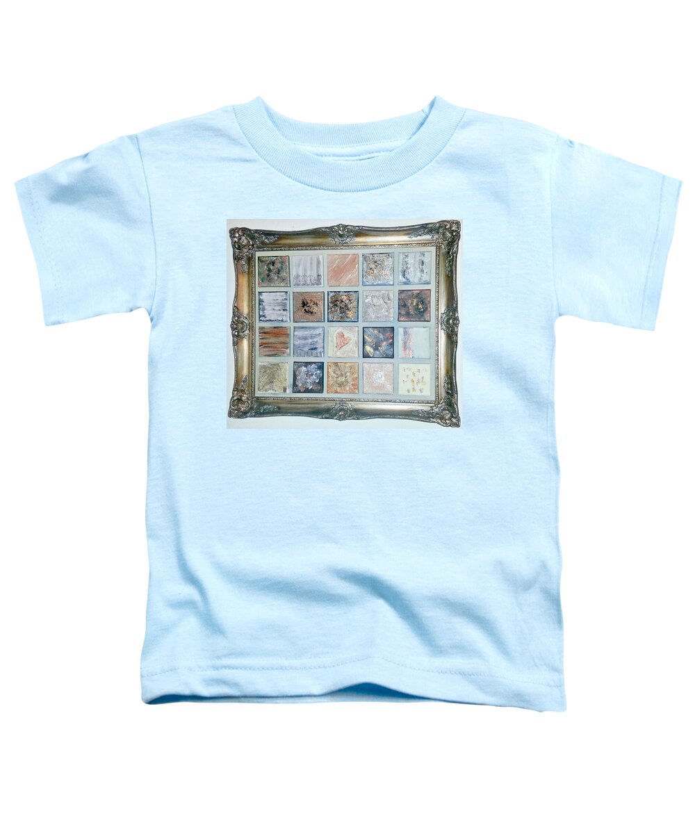Acryl Paintings Artwork Toddler T-Shirt featuring the painting P2P-3 cremes by KUNST MIT HERZ Art with heart