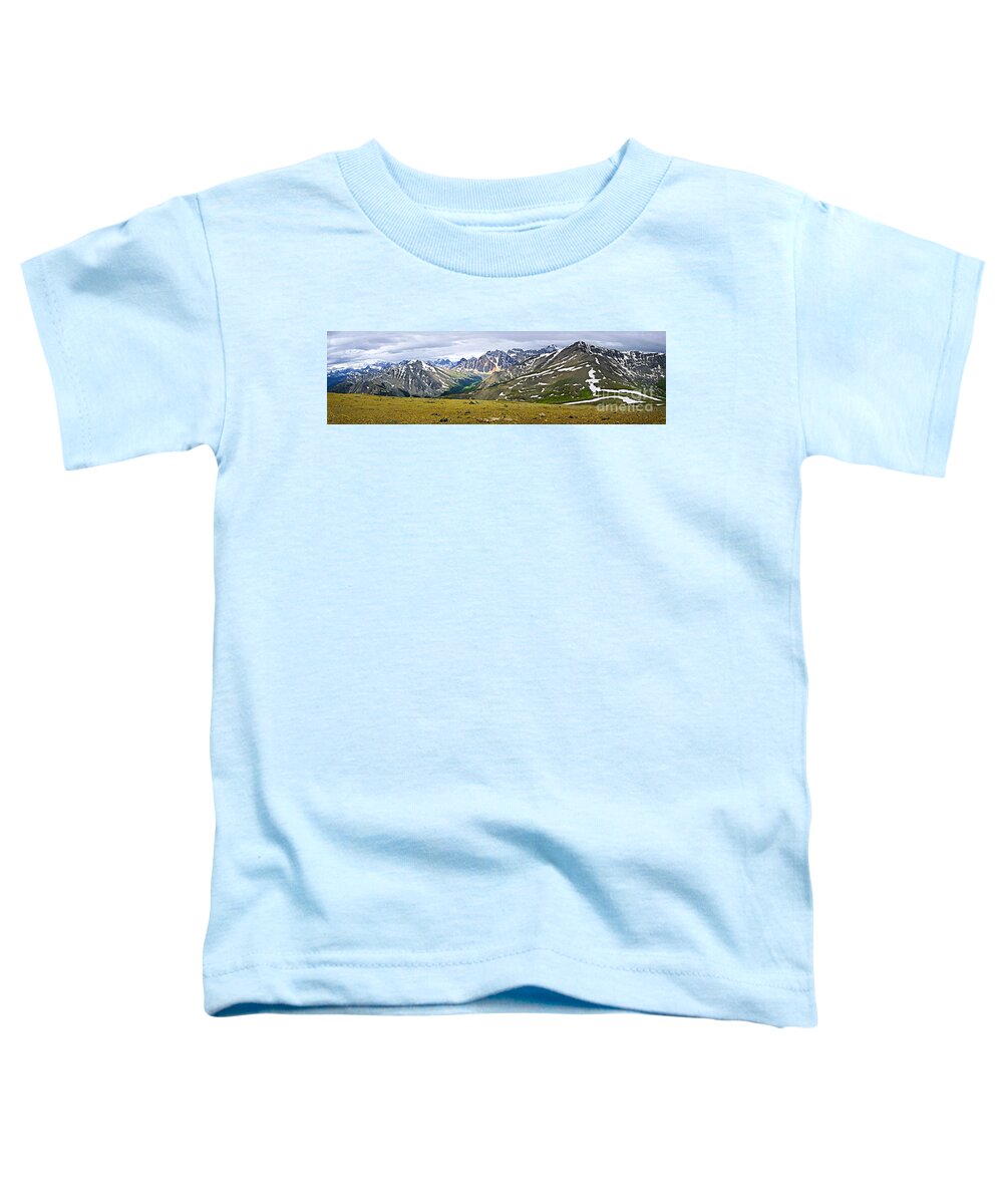 Mountains Toddler T-Shirt featuring the photograph Panorama of Rocky Mountains in Jasper National Park by Elena Elisseeva