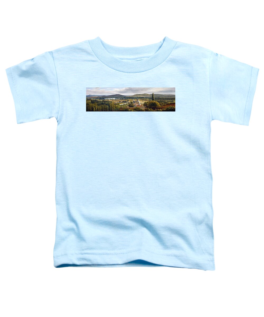 Theodore Rousseau Toddler T-Shirt featuring the painting Panoramic View Of The Ile-De-France by Theodore Rousseau