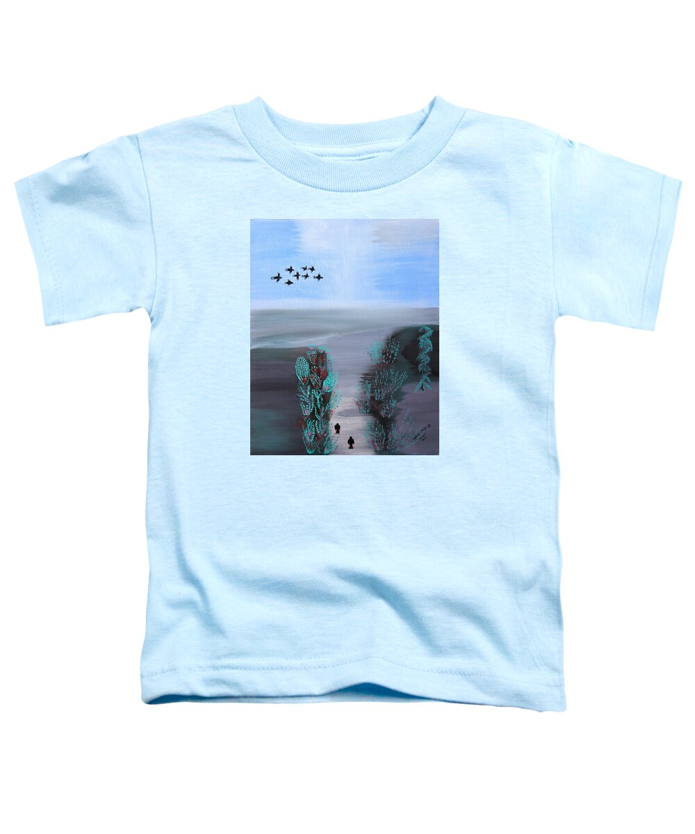 All Products Toddler T-Shirt featuring the painting Paradise by Lorna Maza
