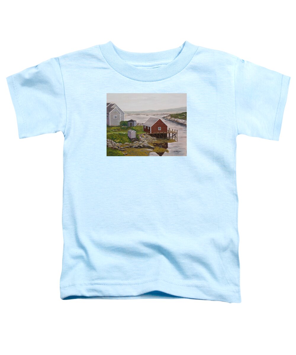 Painting Toddler T-Shirt featuring the painting Peggy's Cove by Alan Mager