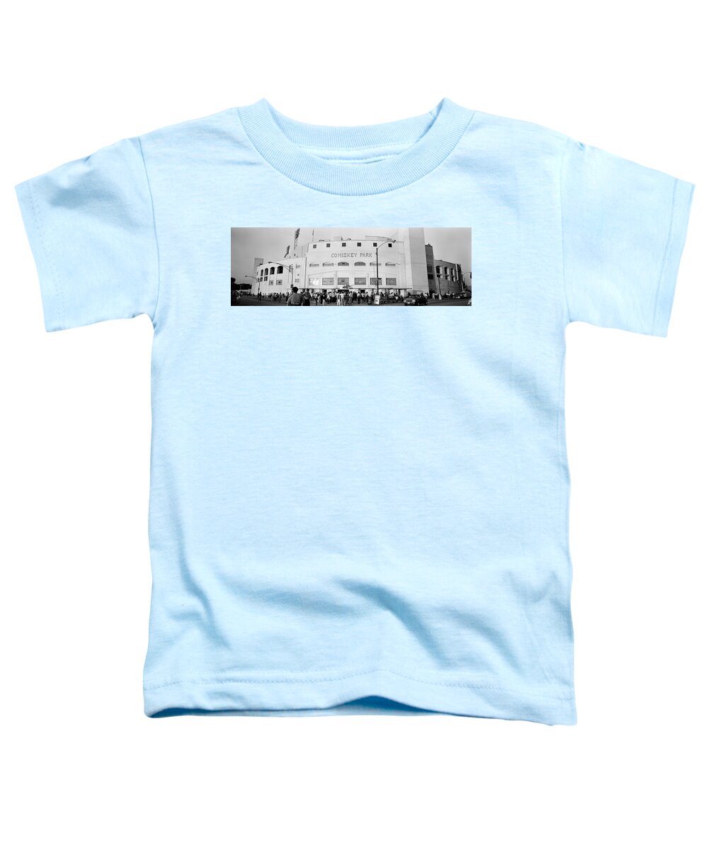 Photography Toddler T-Shirt featuring the photograph People Outside A Baseball Park, Old by Panoramic Images