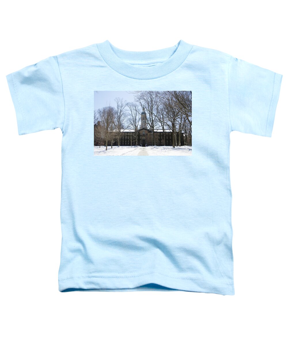 Princeton Toddler T-Shirt featuring the photograph Princeton University Nassau Hall in the Snow by Bill Cannon
