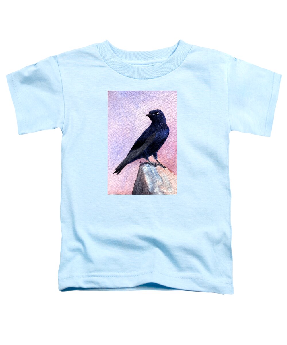 Bird Toddler T-Shirt featuring the painting Purple Martin by Lynn Quinn