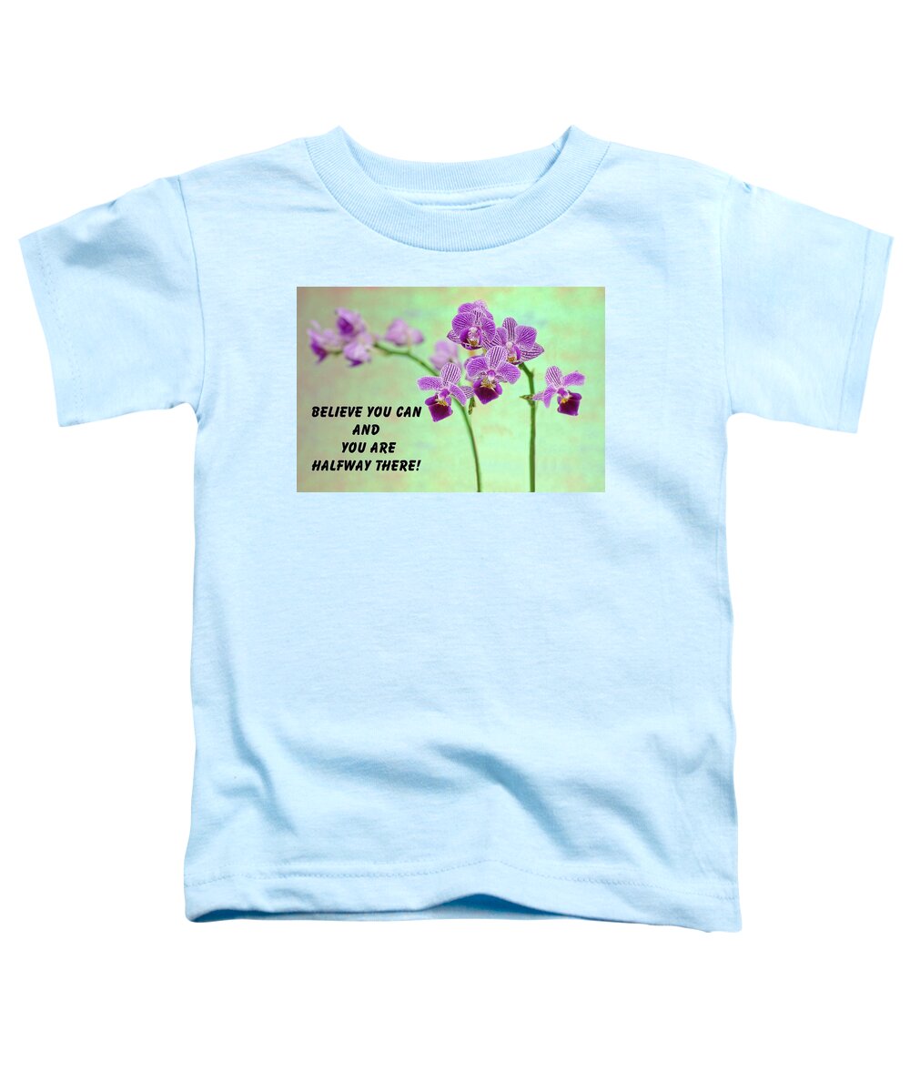 Love Toddler T-Shirt featuring the photograph Purple orchid quote-2 by Rudy Umans