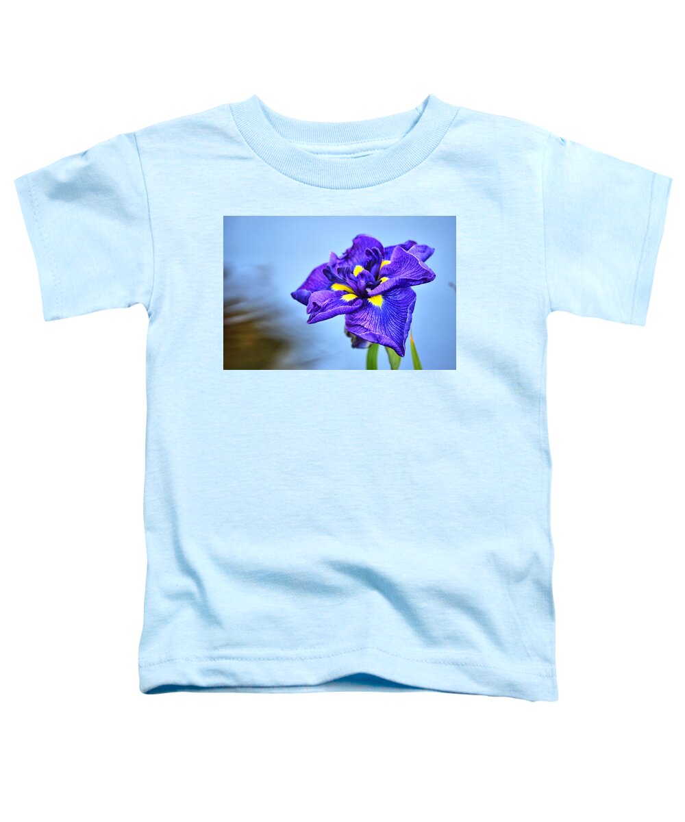 Purple Toddler T-Shirt featuring the photograph Purple Pond Iris by Spencer Hughes