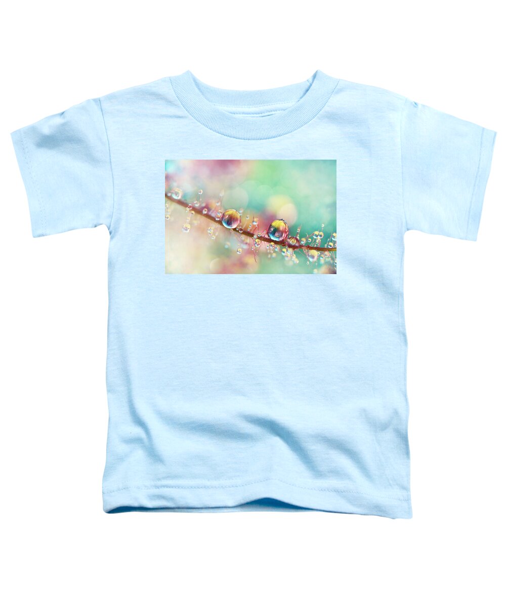 Abstract Toddler T-Shirt featuring the photograph Rainbow Smoke Drops by Sharon Johnstone