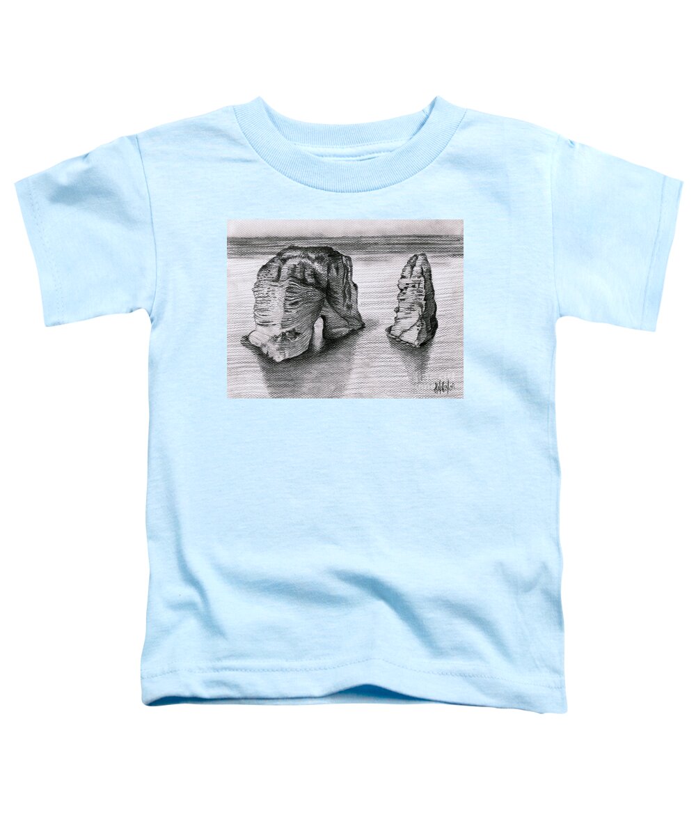 Raouché Rock Toddler T-Shirt featuring the drawing Raouche Rock by Lynellen Nielsen