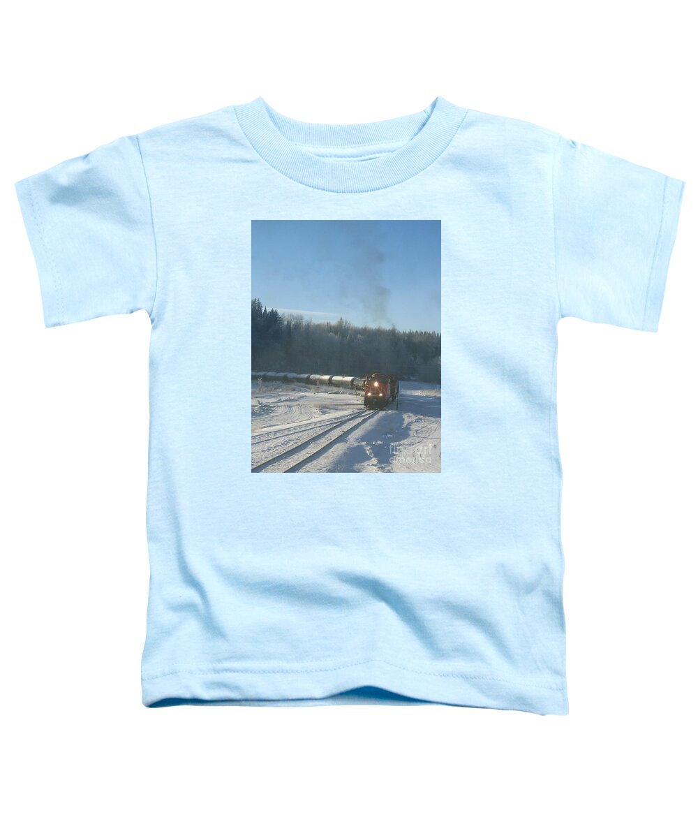 Cn Toddler T-Shirt featuring the photograph Ride The Rails by Vivian Martin
