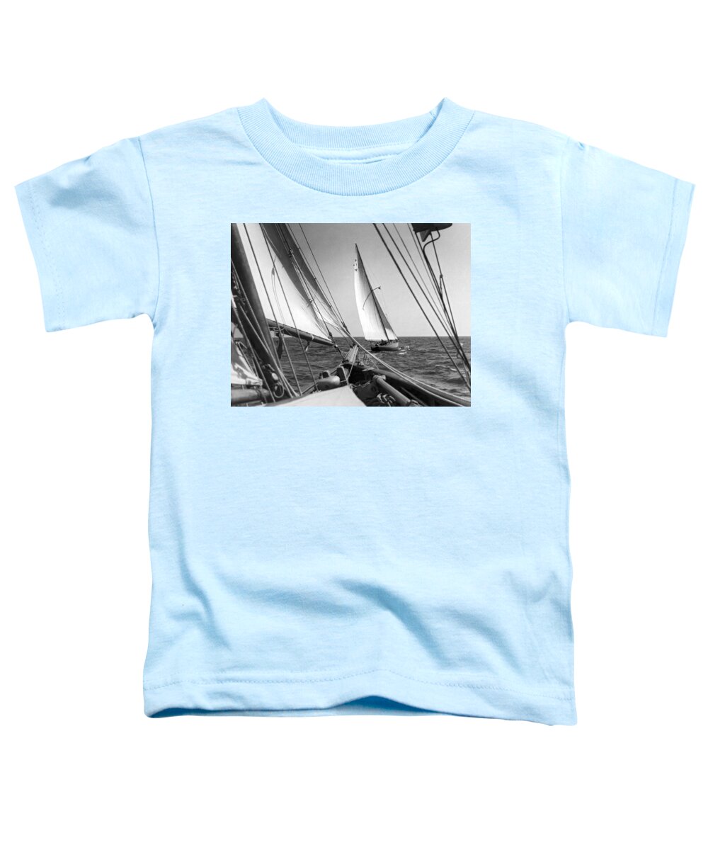 1937 Toddler T-Shirt featuring the photograph Sailing In Los Angeles Regatta by Underwood Archives