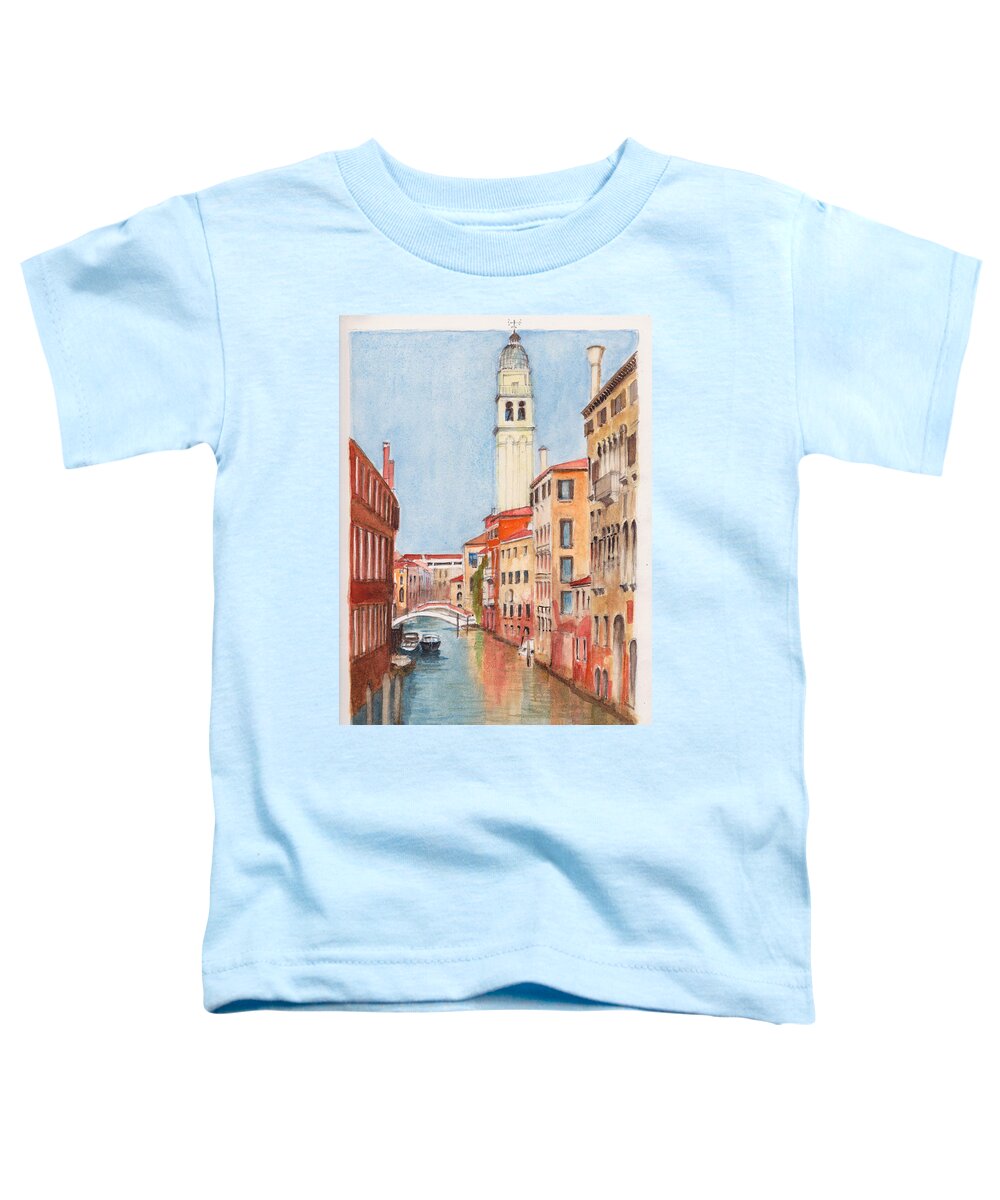 Venice Toddler T-Shirt featuring the painting San Giorgio del Greci Venice by Dai Wynn
