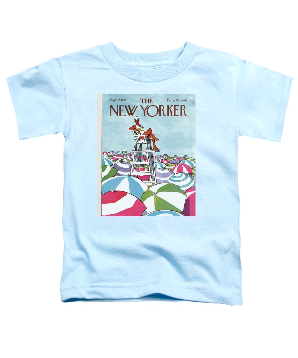 Charles Saxon Toddler T-Shirt featuring the painting Sea Of Umbrellas by Charles Saxon