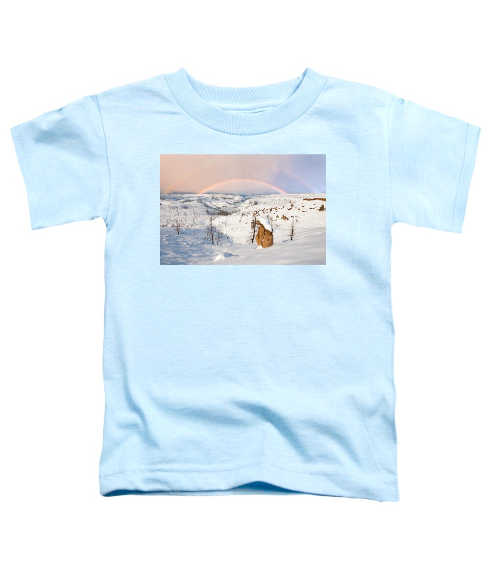 Oregon Toddler T-Shirt featuring the photograph Snow Capped Hoodoo's by Andrew Kumler