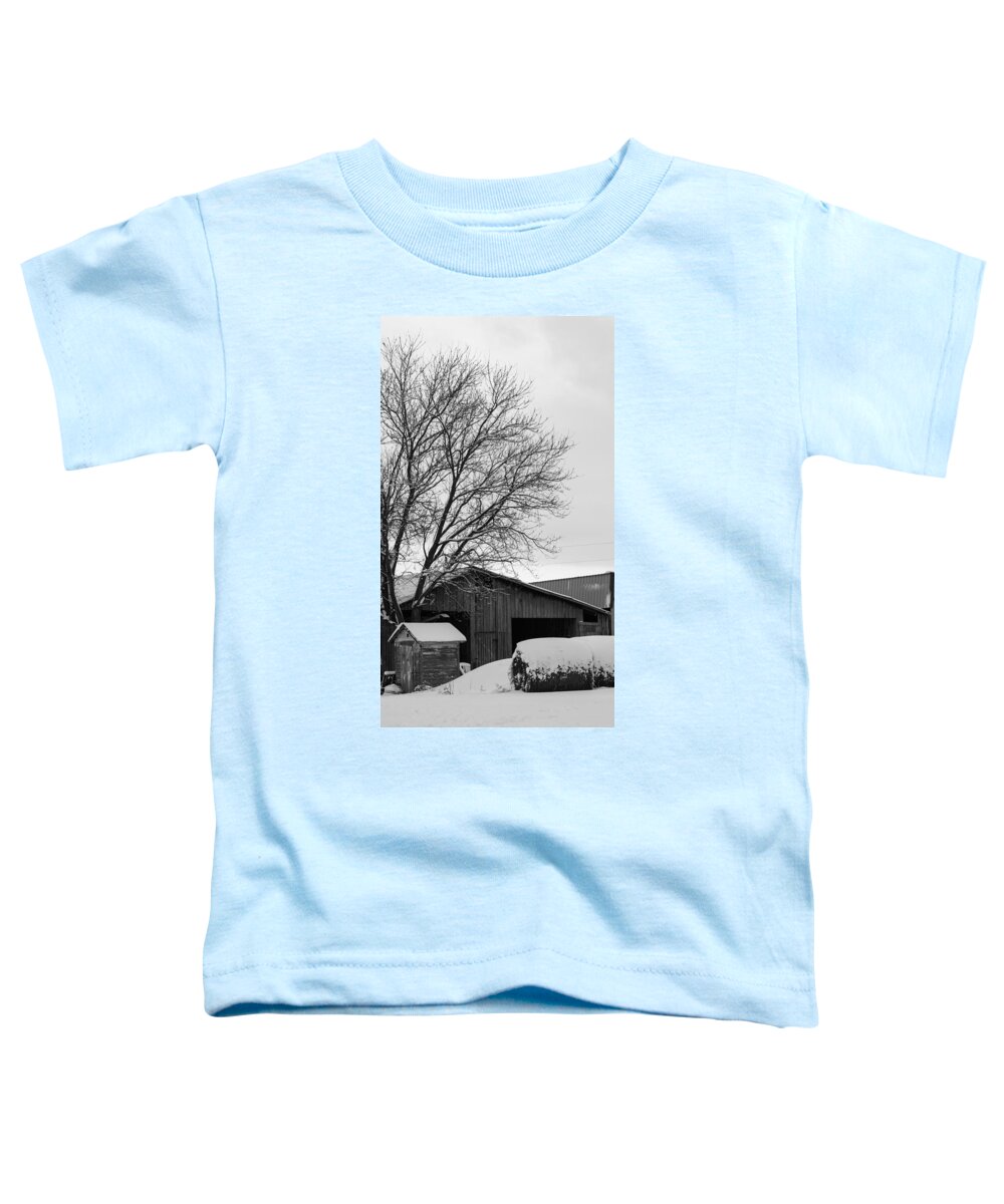 Snow Toddler T-Shirt featuring the photograph Snow Scene by Holden The Moment
