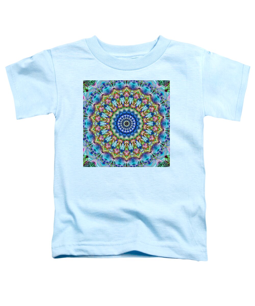 Cindi Ressler Toddler T-Shirt featuring the photograph Soothing Blues Mandala by Cindi Ressler