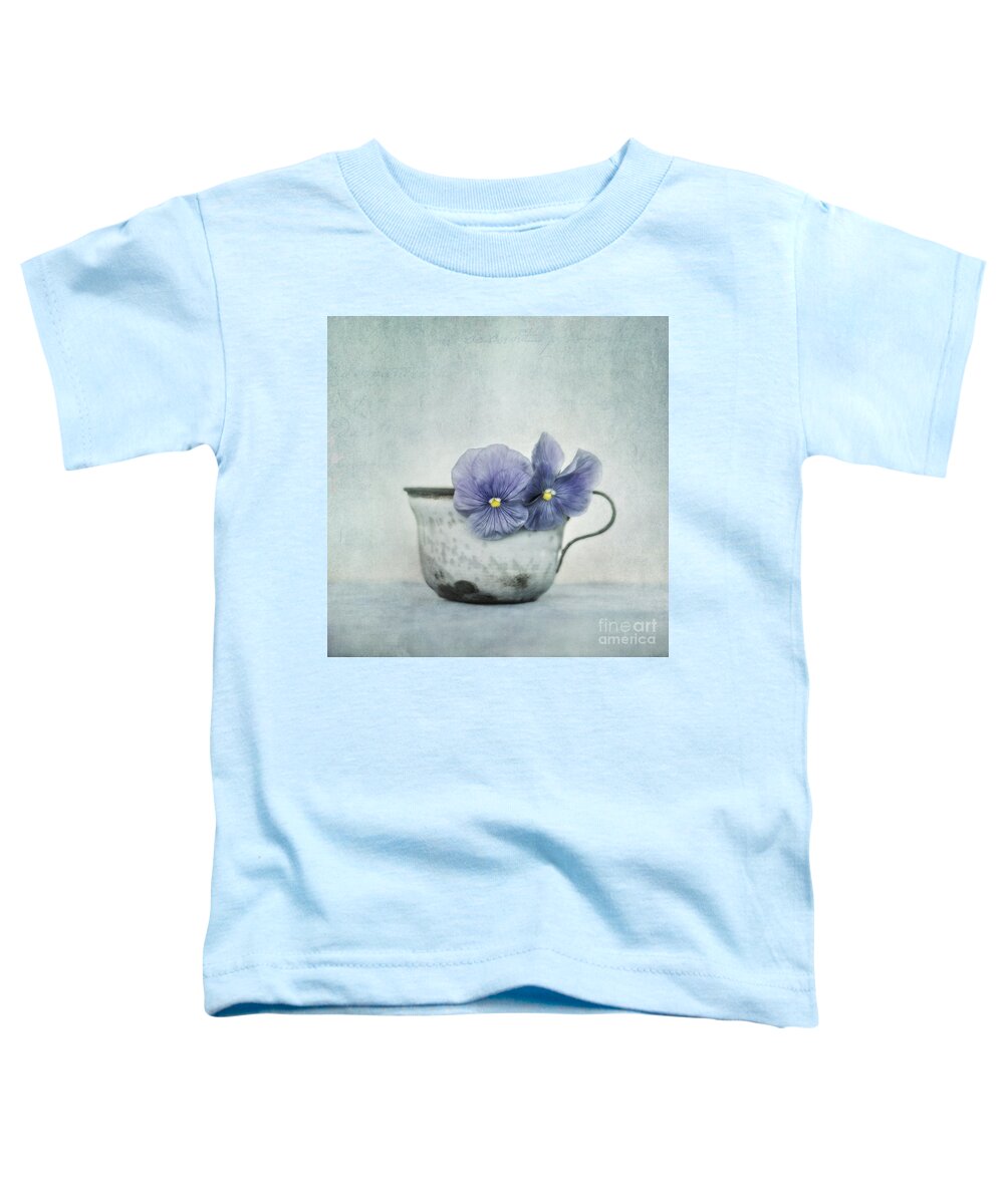 Pansy Toddler T-Shirt featuring the photograph Spring Blues With A Hint Of Yellow by Priska Wettstein