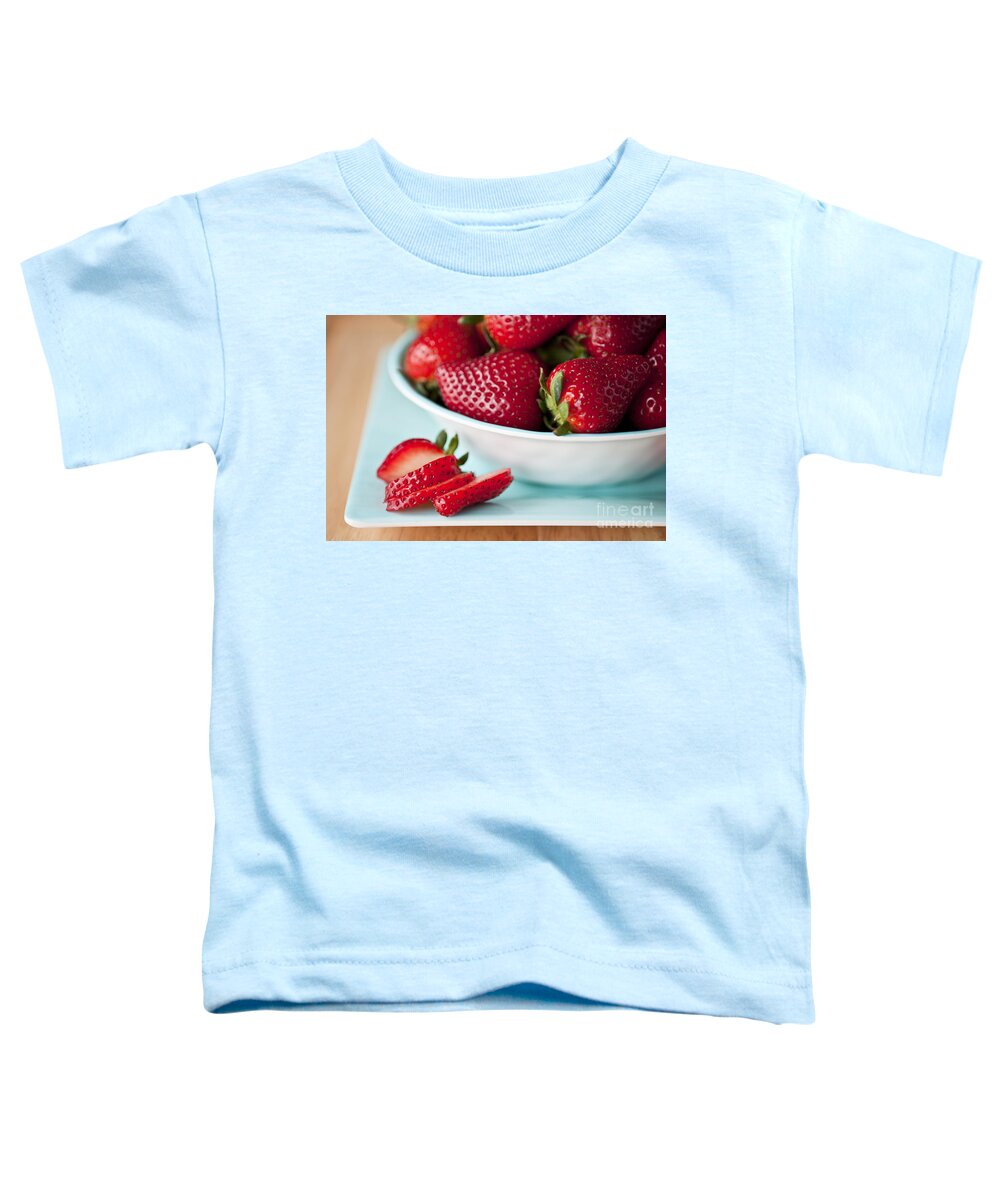 Abundance Toddler T-Shirt featuring the photograph Strawberries In A Bowl On Counter by Jim Corwin