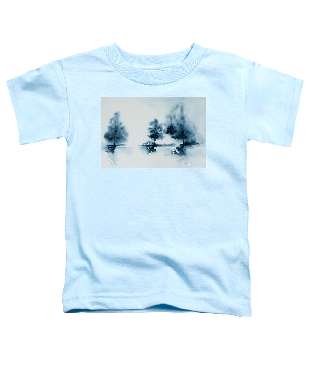 Indigo Toddler T-Shirt featuring the painting Study in Indigo by Celene Terry