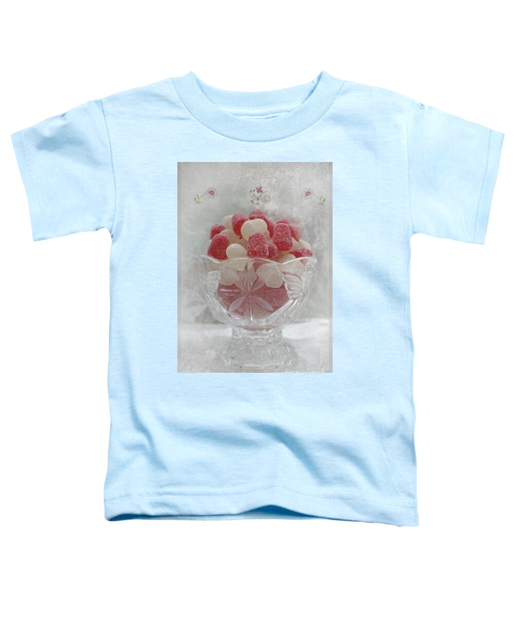 Red Toddler T-Shirt featuring the photograph Sugar and Spice Love Red and White by Ella Kaye Dickey