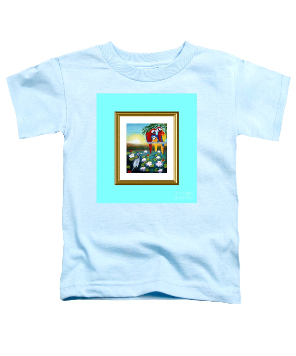 Sun Toddler T-Shirt featuring the painting Sunrise in Paradise. Inspiration Collection by Oksana Semenchenko