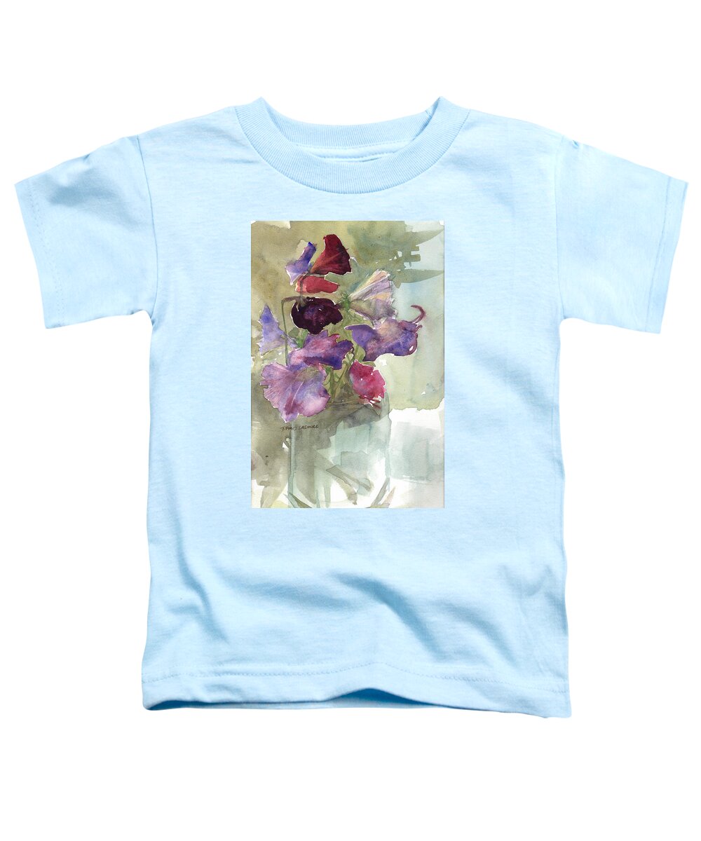 Sweetpeas Toddler T-Shirt featuring the painting Sweetpeas 3 by David Ladmore