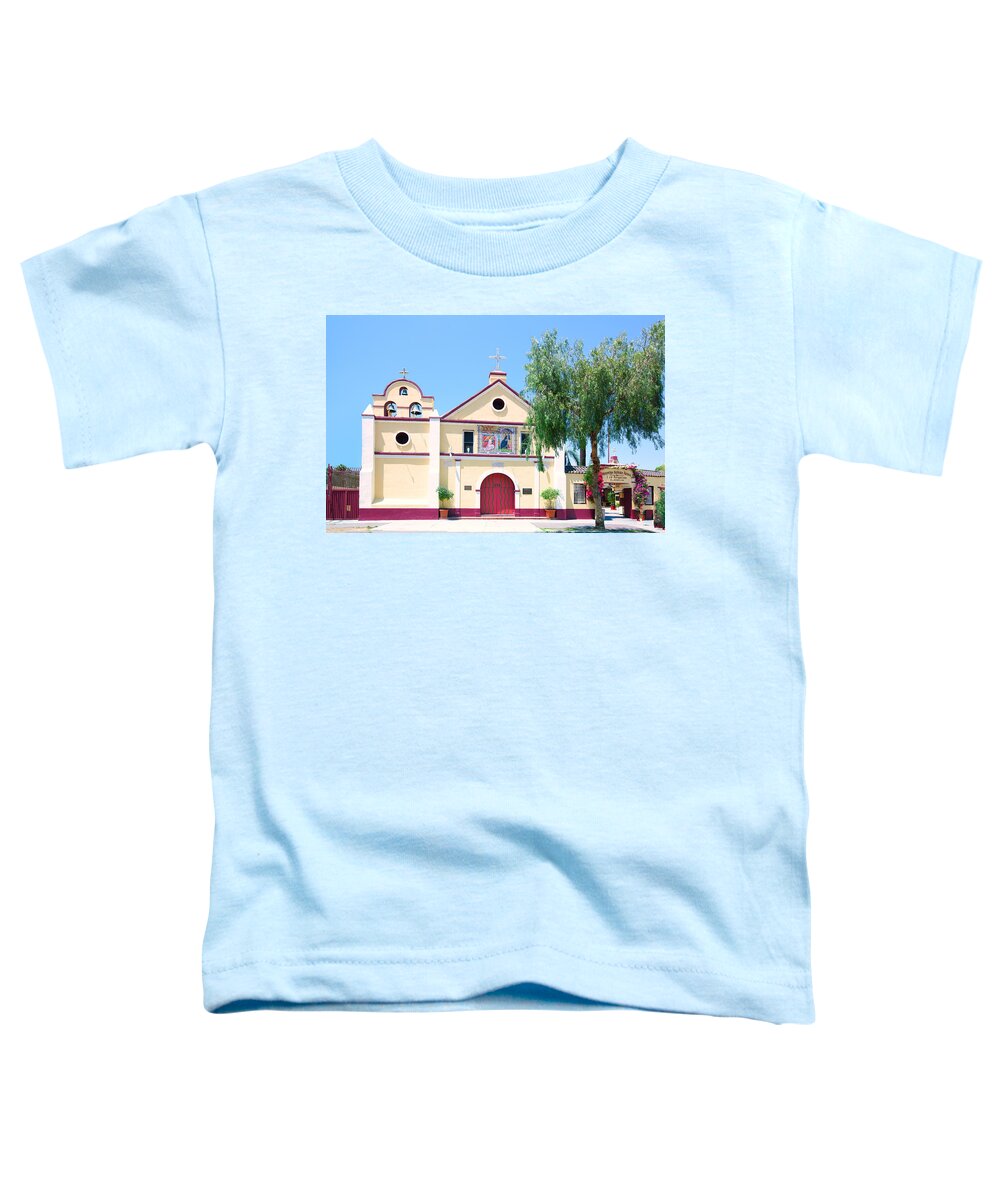 Iglesia De Nuestra Senora Reina De Los Angeles Toddler T-Shirt featuring the photograph The Church of Our Lady Queen of the Angels - La Iglesia de Nuestra Senora Reina de Los Angeles by Ram Vasudev