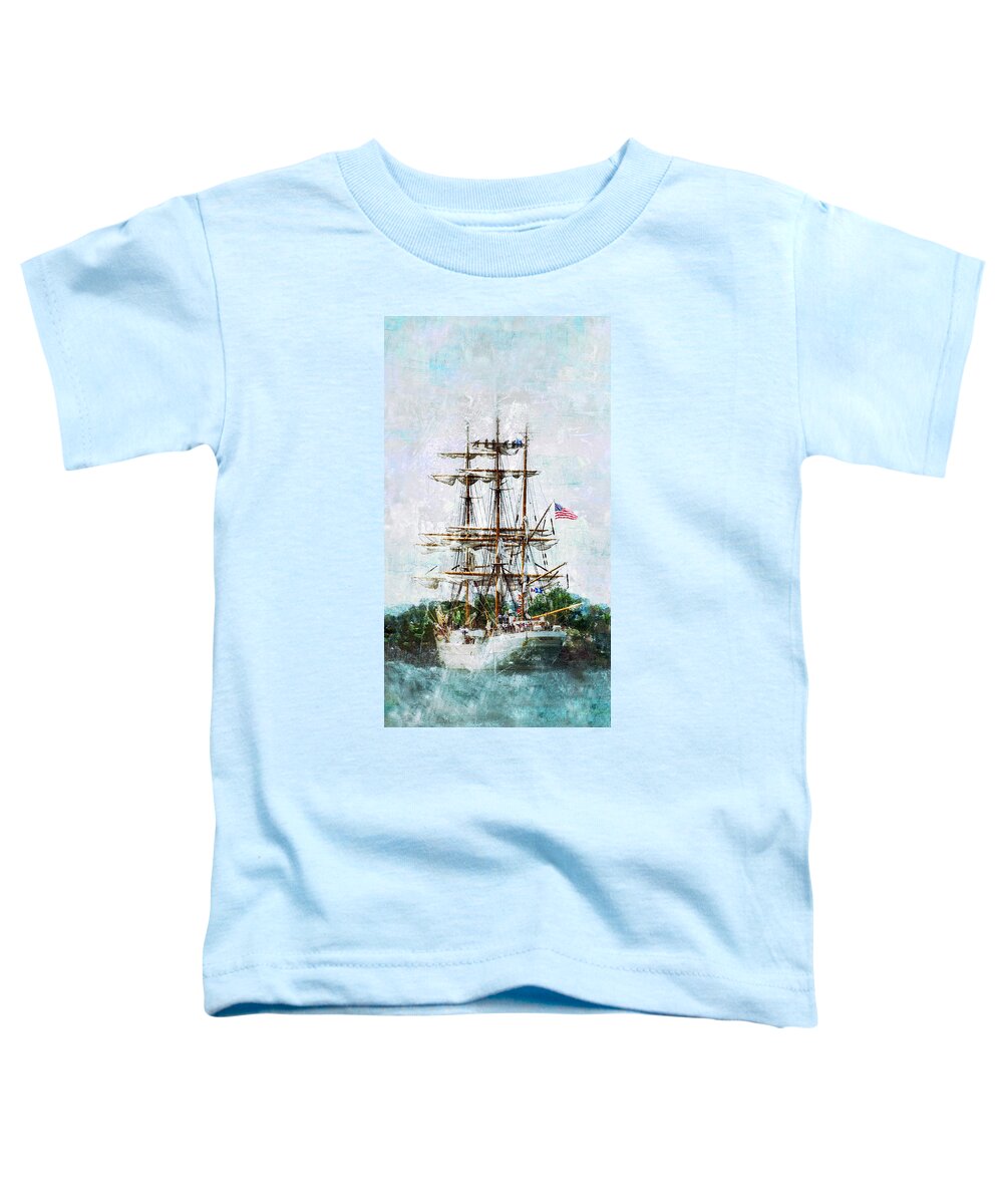 Ttall Toddler T-Shirt featuring the photograph Tall Ship Eagle Has Landed by Marianne Campolongo