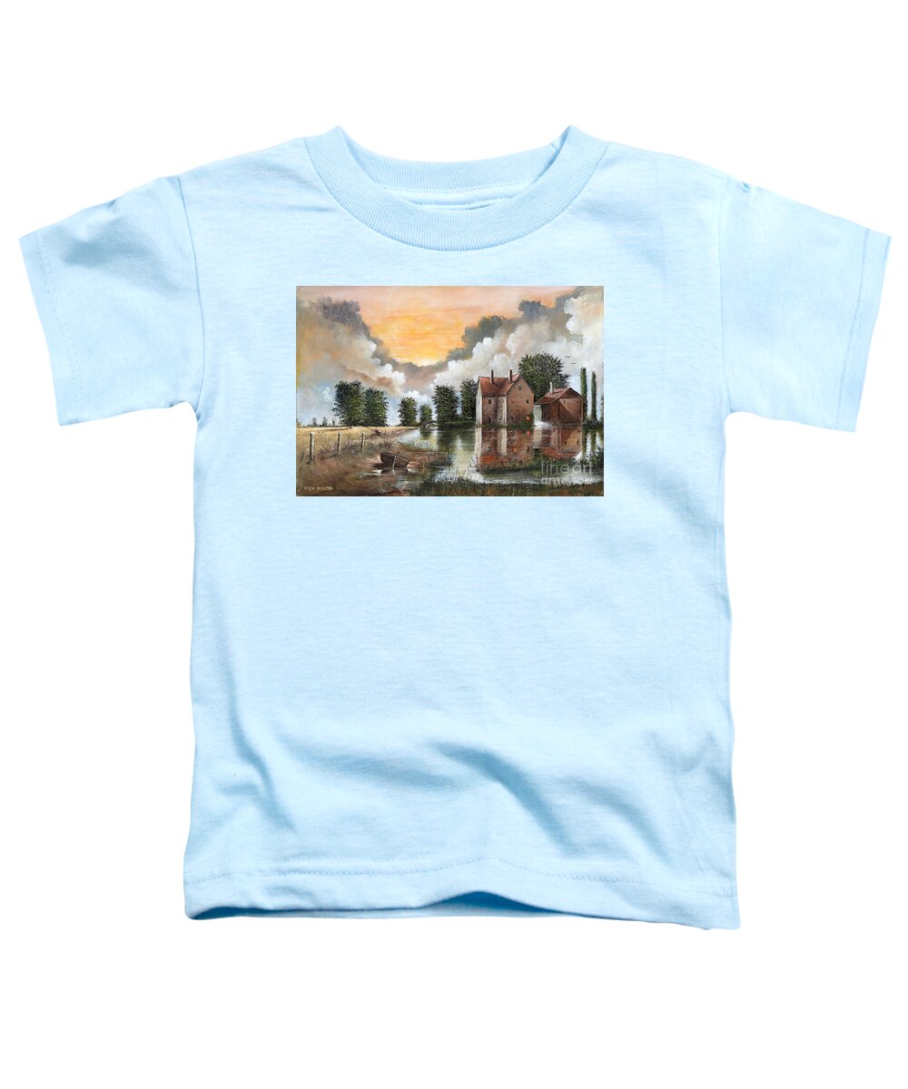 Countryside Toddler T-Shirt featuring the painting The River Gripping, Suffolk, East Anglia - England by Ken Wood