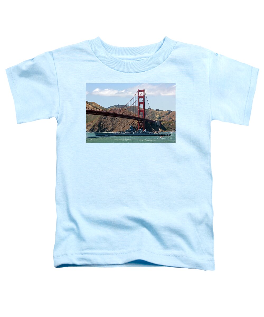 Battleship Toddler T-Shirt featuring the photograph U.S.S. Iowa up close by Kate Brown