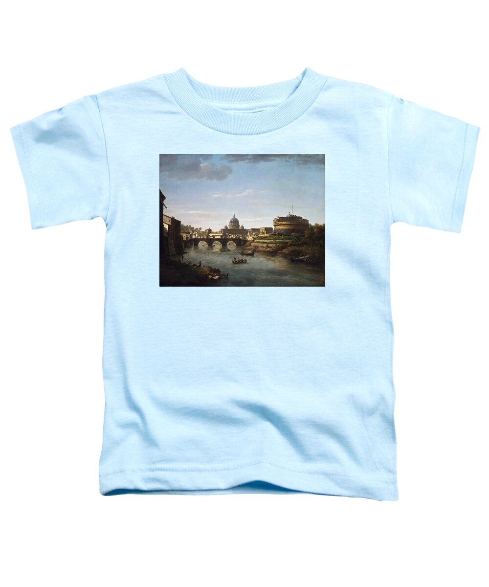William Marlow Toddler T-Shirt featuring the painting View of Rome from the Tiber by William Marlow