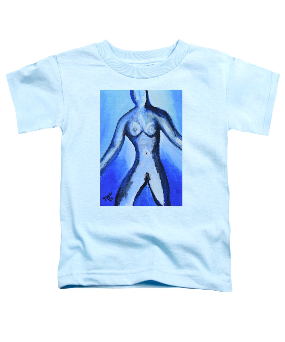 Blues Toddler T-Shirt featuring the painting Vulnerable To The Blues by Donna Blackhall