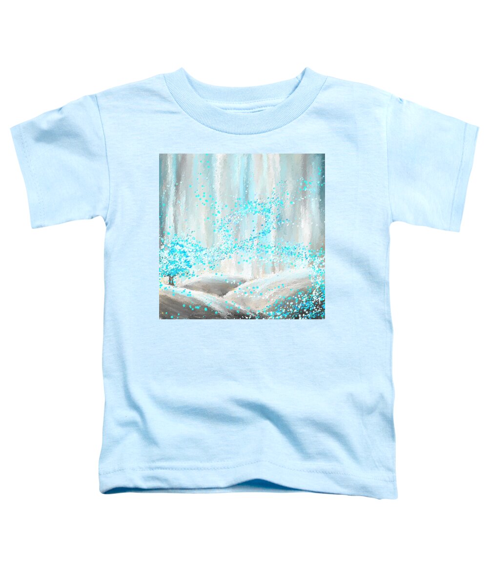Blue Toddler T-Shirt featuring the painting Winter Showers by Lourry Legarde