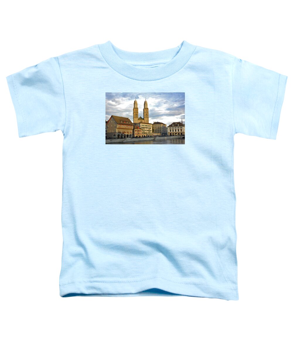 Zurich Switzerland City Scape Toddler T-Shirt featuring the photograph Zurich City Scape by Ginger Wakem
