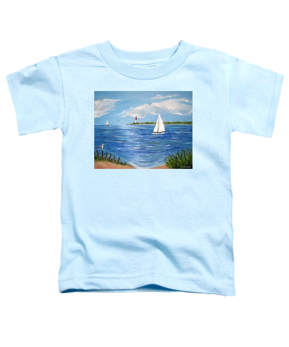 Lighthouse Toddler T-Shirt featuring the painting Bayville 3 #2 by Clara Sue Beym